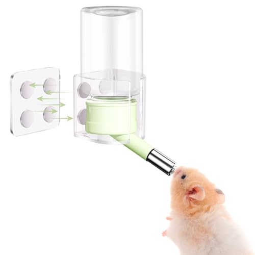 Hamster Water Bottle with Magnetic Stents,Guinea Pig Water Bottle No Drip,Small Animals Water Bottle Dispenser for Glass Tank,for Hamster Guinea Pig Bunnies Ferrets Hedgehog Other Small Pets,4oz
