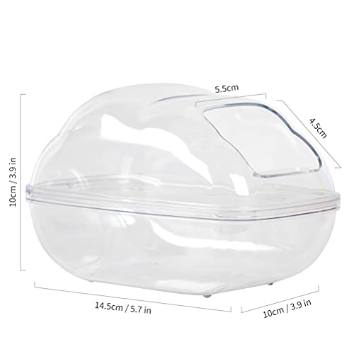 BUCATSTATE Hamster Sand Bath Container Large Hamster Toilet with Scoop Set Dust Bust Accessories for Small Animals (Transparent, Medium)