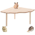 Wooden Hamster Platform, 8.7×8.7'' Large Hamster Play Wooden Platform Wood Stand 4.7'' Height Hamsters Cage Platforms Small Animal Wood Stand Cage Accessory for Hamsters Squirrel Small Pets