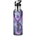 Purple Dragon Lightning Water Bottle Kids Insulated Sports Vacuum Stainless Steel Mug with Straw Lid & Handle 20 oz - color: AB05