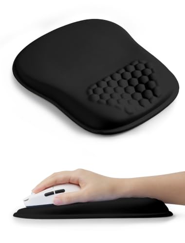 Minimalist Black Ergonomic Mouse Pad for Carpal Tunnel Pain Relief, 65% Usable Mouse Area in Compact Size, Memory Foam Concave Wrist Rest for Office, PC, Gaming - color: 09 Black