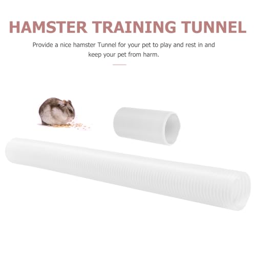 Milisten Expandable Hamster Tunnel - 3.3ft Long Transparent Pet Play Tube for Small Animals | Flexible Exercise Hideout & Interactive Toy for Ferrets, Guinea Pigs, Rats, Gerbils and Mice (Clear White)
