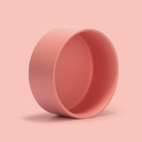 SPUNKYJUNKY 13.5OZ Ceramic Dog and Cat Bowl, Modern Cute Weighted Food Water Bowl for Replacement Pink (1 Pack) - color: Pink, size: 1.7 CUPS