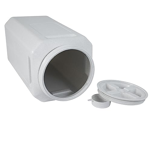 Vittles Vault Traditional Pet Food Storage Container For Dog Kibbles/Bird Seed/Oatmeal/Rice/Flour/Cereal, BPA Free Plastic, Sealed Airtight For Cat Food, Up To 80 lb, Made in USA, With Scoop, Gray - size: 80 Pounds