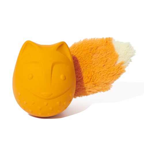 BarkBox Franz The Fox Dog Toy | Natural Rubber, Bacon Scented, Thrashy Tail & Wacky Bounce | Dog Toy for Aggressive Chewers - color: Franz the Fox-Medium