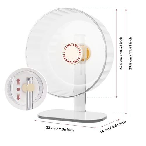 Super Silent Hamster Wheel 10.4 Inch, Magnetic Large Rat Wheel for Chinchilla, Gerbil, Guinea Pig, Cat, Mouse, Sugar Glider and Dwarf, Syrian Hamster Accessories (Cream White) - color: Cream White, size: Medium(10.4inch)