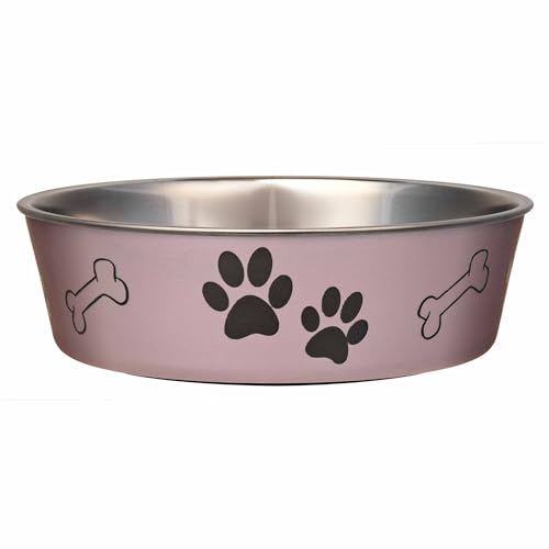 Loving Pets Bella Dog Bowls- Stainless Steel Dog & Cat Bowls - Spill Proof Dog Food Bowl, Cat Bowl, Puppy Essentials & Pet Supplies Great for Home & Travel (Large 35-65 lbs, Grape) - color: Grape, size: Large (35-65lbs)
