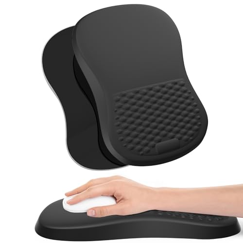 Ergonomic Mouse Pad with Wrist Rest Support, Mousepad with Comfortable Memory Foam Wrist Rest and Non-Slip PU Base for Pain Relief, Computer, Laptop, Office, Home - color: 05Dark Black