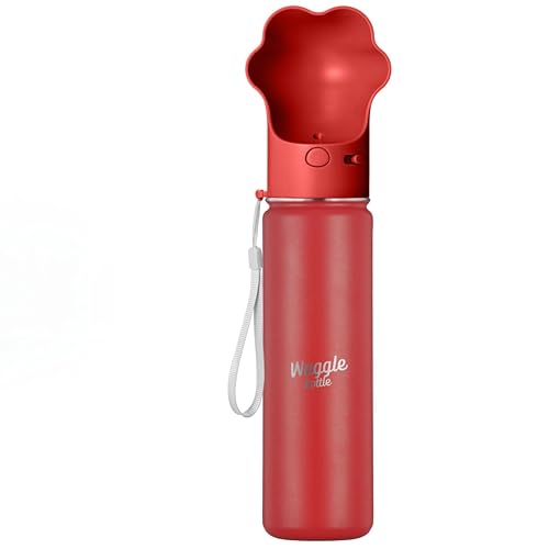 Stainless Steel Dog Travel Water Bottle, Vacuum Insulated Portable Dog Water Dispenser, Drink Cup and Snack Container On The Go, Outdoor Walking, Hiking, Travel (Red, 22oz) - color: Red