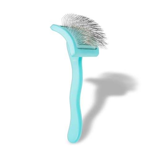 Chris Christensen Big G Dog Slicker Brush for Dogs (Goldendoodles, Labradoodles, Poodles), Groom Like a Professional, Fluff Detangle Style, Saves Time Energy, Teal, Medium - color: Teal, size: Medium