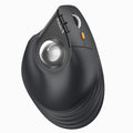 ProtoArc EM05 NL Wireless Vertical Trackball Mouse, 5 DPI Levels, Silver | 62° Vertical Design Supports a Natural Wrist Posture, Connect 3 Devices Via Bluetooth/2.4G USB-A, 500mAh Rechargeable Battery - color: Silver