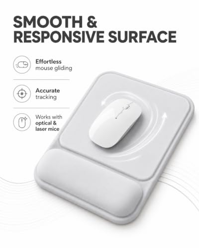 Ergonomic Mouse Pad with Wrist Rest, Gel Mousepad with Soft Wrist Support, Non-Slip PU Base, Smooth Surface Mouse Pad for Wrist Pain Relief, Computer Laptop Office Home & Gaming (Grey) - color: Grey
