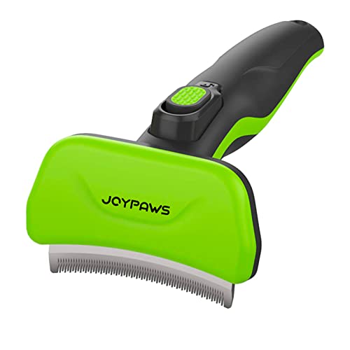 Pet Grooming Brush for Dogs and Cats, Green, Effectively Reduces Shedding by Up to 95%, Self-Cleaning, Long or Short Hair Remover for Medium Dogs & Cats | Effectively,Reduces Shedding by Up to 95%,Curved Blade,Self-Cleaning,Long or Short Hair Remover,Gree