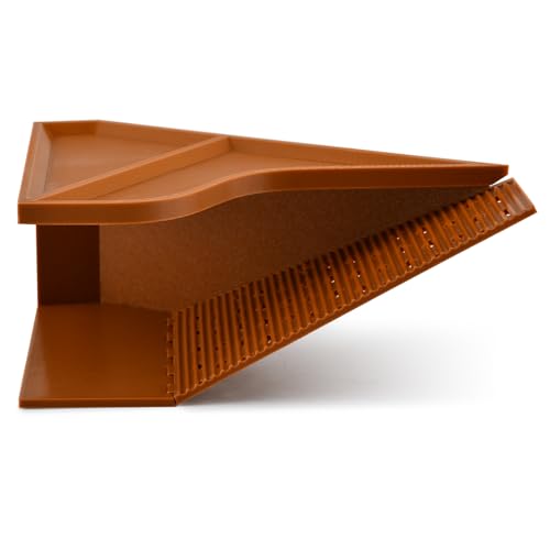Hermit Crab Cave Habitat with Climbing Tunnel, 2-in-1 Cave Shelter & Feeding Dish, Textured Climbing Ramp & Viewing Window, Reptile Tank Accessories for Turtles, Lizards(Brown)