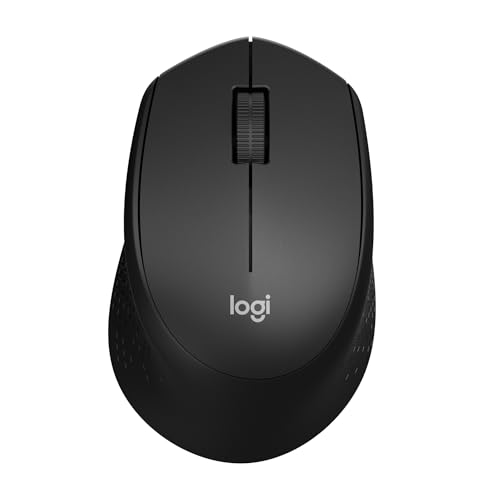 Logitech M330 Silent Plus Full Size 2.4 GHz Wireless Mouse - Black | Silent, lightweight, 2.4 GHz USB-A Nano Receiver, 1000 dpi optical tracking, 2-year battery life, PC, Mac, laptop compatible - color: Black