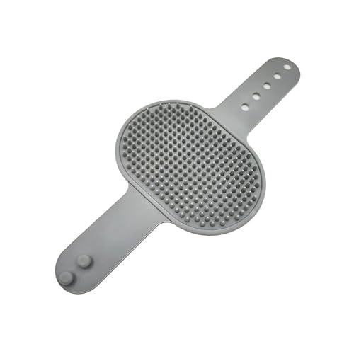 Dog Bath Brush – Grey, 1 Pack, Soft Rubber Shampoo Massage Brush for Dogs & Cats, Adjustable Handle, Gentle Grooming Tool for Wet or Dry Use