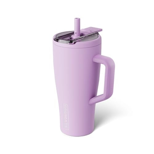 BrüMate Era Flip 30oz Tumbler with 100% Leakproof Covered Straw Lid | Hygienic Covered Straw | Insulated Stainless Steel Water Bottle with Handle | Cup Holder Friendly | BPA-Free (Lavender) - color: Lavender, size: 30 Ounces