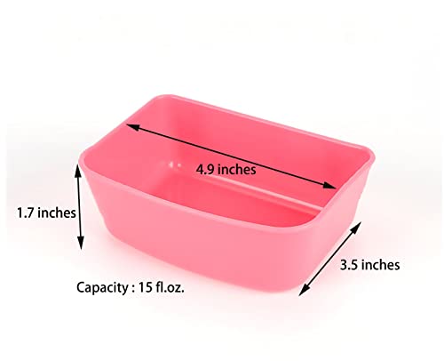 6 Pack Rabbit Feeder Waterer Chicken Guinea Pig Cage Food Water Bowl Hanging Watering Container Feeding Dish Coop Cup Treats Drinker for Pigeon Dove Puppy Cat Bird Bath Basin Hamster Bed - size: 15 oz cage bowl Pack of 6
