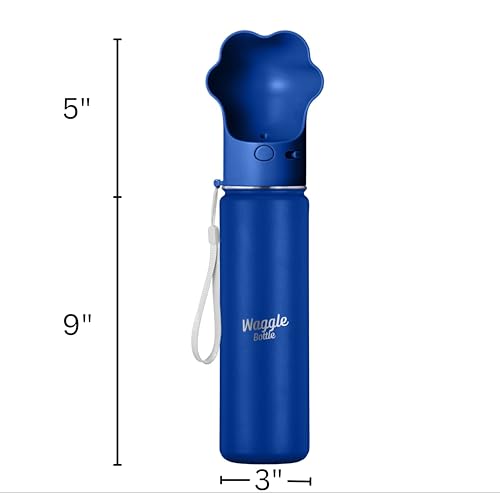Stainless Steel Dog Travel Water Bottle, Vacuum Insulated Portable Dog Water Dispenser, Large Bottle with Drink Cup On The Go, Outdoor Walking, Hiking, Travel (Cobalt, 22oz) - color: Cobalt