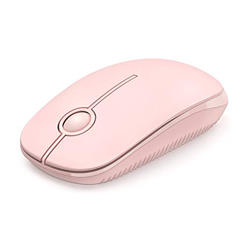 VssoPlor Wireless Mouse, 2.4G Slim Computer Laptop Mouse, Pure Pink | Portable Mouse, Plug & Play USB Nano Receiver, Quiet Silent Optical Mice for Notebook, PC, Laptop, Computer, Windows, Mac - color: Pink