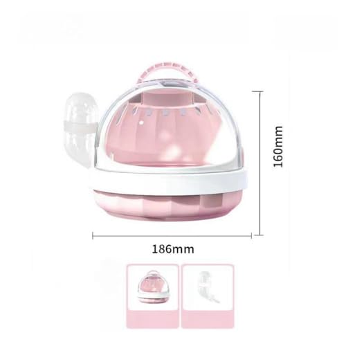 Guinea Pig Carrier Cage with Water Bottle, Portable Hamster Travel Carrier Carry Case for Small Pets, Gerbils, Mice, Dwarf Hamster (Pink) - color: Pink