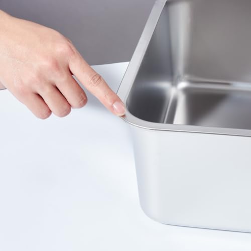Stainless Steel Litter Box,Metal Litter Box for Big Cats 8IN Deep | Cat Litterbox 2 Pack Easy to Clean-High Sided,Stainless Steel CatLitters Box for Adult Cats,Non Stick, No Smell - color: 2packs-XXL-8" H