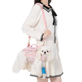 Wakytu Dog Lift Harness Dog Carrier Sling for Small Dogs & Cats,XS | stylish puppy sling carrier with handle & pocket,adjustable leash,walking & travel - color: 2.0 Pink, size: X-Small(2-5 LBS)