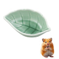 Small Ceramic Bowls, Leaf-Shaped Hamster Food and Water Bowl for Hamsters Guinea Pigs Reptile Hermit Crab and Birds, Easy to Clean & Anti-Bite (Green)