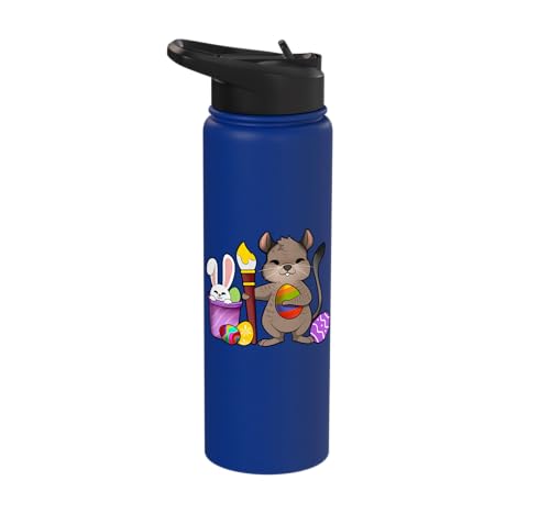 Cute degu painting Easter eggs Stainless Steel Insulated Water Bottle - color: Royal Blue