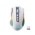 Redragon M612 Wireless RGB Optical Gaming Mouse 8000 DPI Remapping Keys | Cable-Free 0 Delay, Redefine Keybinding Macro, Vibing Backlight, Ergonomic Grip Body Comfort - color: Gray, style: Wireless