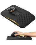 ProtoArc MP50 Ergonomic Mouse Pad with Wrist Support, Lycra Surface, Black | 8° slope & massage points, soft memory foam, Large 12x8 Inches, Non-slip base. Relieves wrist strain for office & home - color: Black Lycra
