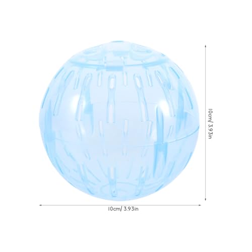 Popetpop Hamster Running Toy 4 Inch Transparent Exercise Toy for Small Pets Gerbils Chinchillas Portable Small Pet Activity Sphere - color: Sky-blue