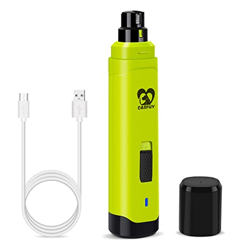Casfuy Dog Nail Grinder Upgraded - Professional 2-Speed Whisper-Quiet Electric Pet Nail Trimmer Painless Paws Grooming & Smoothing for Small Medium Large Dogs & Cats (Green) - color: Green