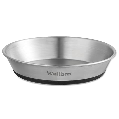 Cat Bowls, Stainless Steel Cat Bowls for Food and Water, Whisker Fatigue Shallow Non-Slip Dishes Plates for Small Dog Puppies Cats - color: 1 Non-slip Bowl