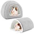 Guinea Pig Hideout & Tunnel Set, Soft Plush Washable Pet Bed | Ideal for Resting, Hiding & Exercising, Fits Guinea Pigs Dwarf Rabbits Ferrets Small Animals, Easy to Clean - color: Grey