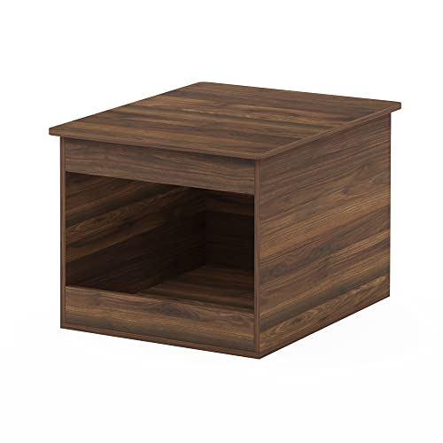 Furinno Peli Top Opening Litter Box Enclosure, Columbia Walnut | Litter Box Furniture, Wooden Pet House, Easy Assembly, for Living Room - color: Columbia Walnut, size: Top Opening