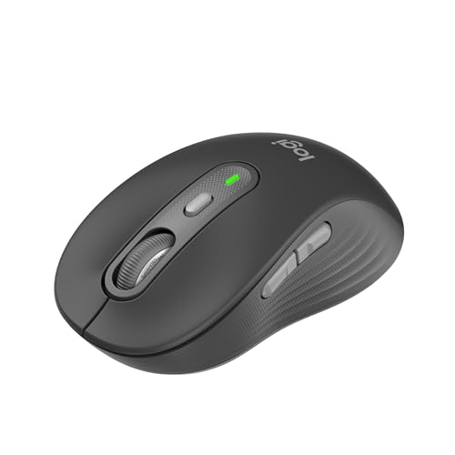 Logitech Signature Plus M750 Wireless Mouse – for Small to Medium Hands, SmartWheel, Bluetooth, Multi Device, 24-Month Battery, Silent Clicks, Customizable Side Buttons, Contoured Shape - Graphite | Wireless navigation with Bluetooth connectivity, USB rec