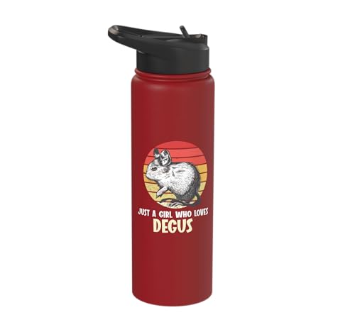 Just a girl who loves Degus Degu Stainless Steel Insulated Water Bottle - color: Red