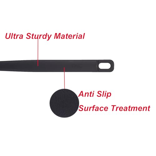 DNC Back Scrubber for Shower, Silicone Shower Brush with Long Handle Soft Bristles, Bath Body Exfoliator Washer for Men Women - color: Charcoal