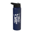 Funny Sugar Glider Drinking Iced Coffee Stainless Steel Insulated Water Bottle - color: Navy Blue