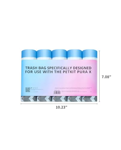 PETKIT PuraX PuraMax Replaced Waste Bags-5 Rolls | Portable Cat Litter Waste Receptacles Bags for Self-Cleaning Cat Litter Box - color: 5 roll (100count)