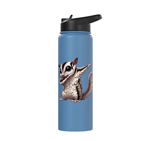 Sugar Glider, Dabbing | Kids, Girls, Boys | Sugar Glider Stainless Steel Insulated Water Bottle - color: Light Blue