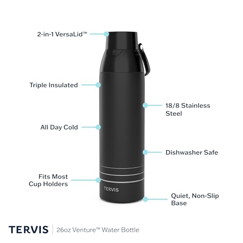 Tervis Venture Water Bottle Michigan Wolverines - Full Speed Made in USA Double Walled Insulated Tumbler Travel Cup Keeps Drinks Cold & Hot, 26oz, Stainless Steel