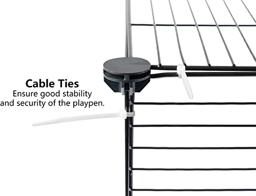 LURIVA DIY Small Animal Playpen, Pet Playpen, Guinea Pig Cages, Rabbit Playpen, Dog Puppy Playpen, Indoor Metal Wire Yard Fence, 15 X 12 Inch, 12 Panels, Black