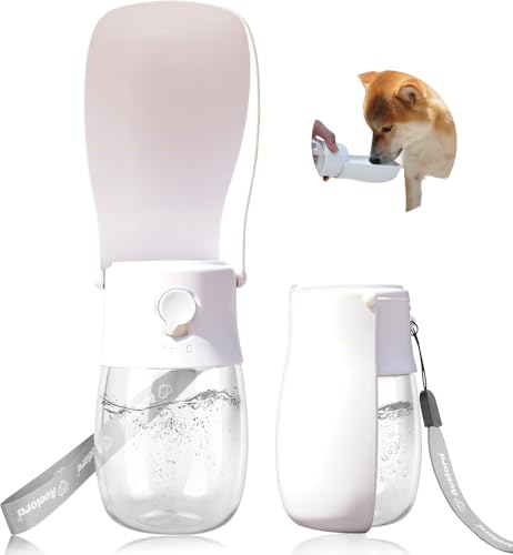 Foldable Dog Water Bottle, Portable Water Dispenser for Dog, Cat, Rabbit, Puppy and Small Animals, Dishwasher Safe Pet Accessories for Walking, Hiking, Travel - color: White, size: 10oz