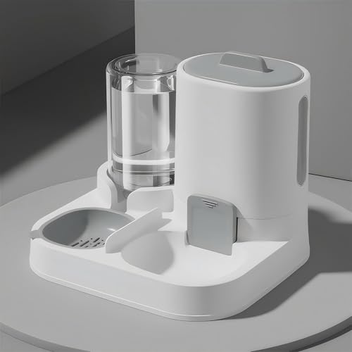 Automatic Cat Feeder and Water Dispenser 2-in-1 Food Bowl Station | Gravity Station for Small Cats Dogs Kitten Puppy, Auto Feeding Supplies, Automatic Cat Food and Water Dispenser