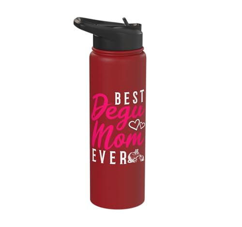 Best Degu Mom Ever Rodents Stainless Steel Insulated Water Bottle - color: Red