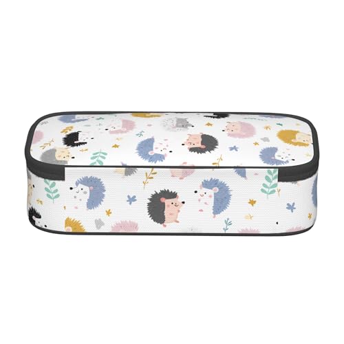 Yrebyou Hedgehog Pencil Case Big Storage Pencil Pouch Multi-Functional Pen Bag Cute Lightweight Organizer for Aldult Office College - color: White
