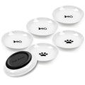 Cat Bowls,No Spill Whisker Fatigue Kittens Food Bowl with Anti-Slip Silicone,Ceramic Cat Dishes for Food Water and Wet and Dry,Shallow Plates Set for Indoor Cats,Small Dogs(6 Pack)