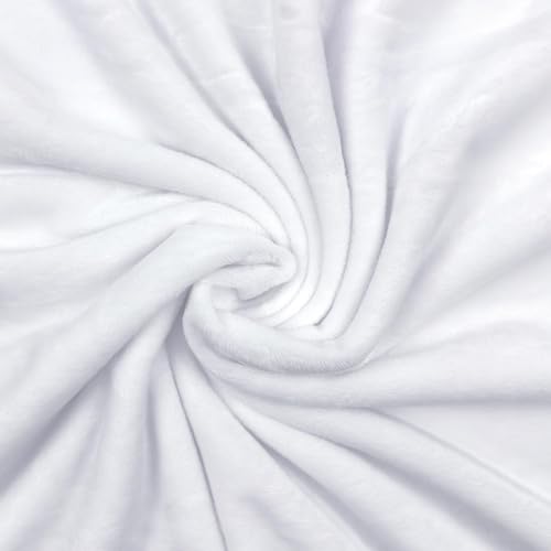 Barcelonetta | Minky Fabric | Plush, Super Soft, Cuddle | Solid Minky | by The Yard | 60" Wide | Baby Blanket, Change Station Cover, Pillow, Scarf, Beanie (White, 1 Yard) - color: White, size: 1 Yard